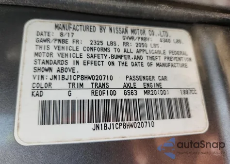 2017 Nissan Rogue Sport S from USA, damaged, VIN JN1BJ1CP8HW020710